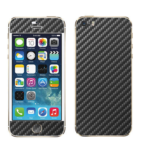 Наклейка на Телефон Apple iPhone 5S, 5SE Carbon Fiber Texture,  купить в Москве – интернет-магазин Allskins, крабон, текстура, 300 Лучших работ