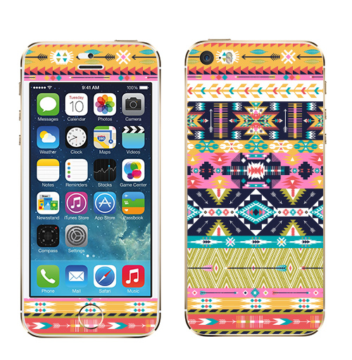 Наклейка на Телефон Apple iPhone 5S, 5SE Декоративный орнамент в американском стили,  купить в Москве – интернет-магазин Allskins, паттерн, Мексика, текстура, навахо, модный, Перуанская, мода, текстиль