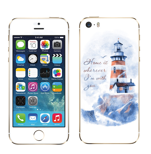 Наклейка на Телефон Apple iPhone 5S, 5SE Маяк,  купить в Москве – интернет-магазин Allskins, морская, надписи, природа, дом, маяк, надписи на английском, 300 Лучших работ
