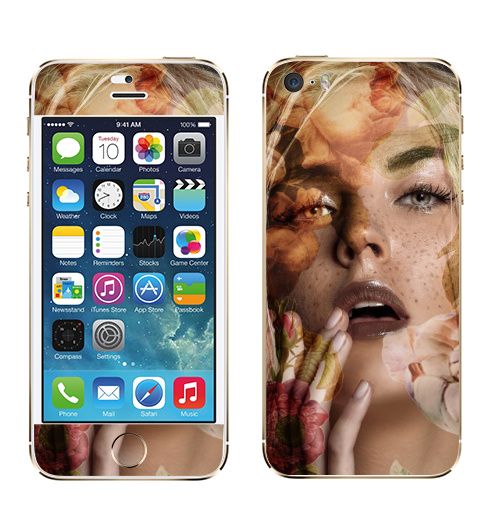 Наклейка на Телефон Apple iPhone 5S, 5SE Осенняя девушка,  купить в Москве – интернет-магазин Allskins, осень, девушка, фотография
