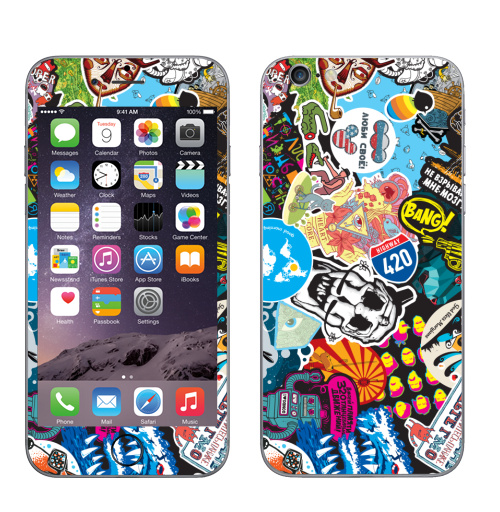 Наклейка на Телефон Apple iPhone 6, 6s Стикербомбинг Stickerbombing AG,  купить в Москве – интернет-магазин Allskins, Стикербомбинг