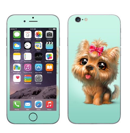 Наклейка на Телефон Apple iPhone 6, 6s Йоркширский терьер,  купить в Москве – интернет-магазин Allskins, крутые животные, милые животные, шерсть, красота, мило, собаки, Йоркширский, терьер