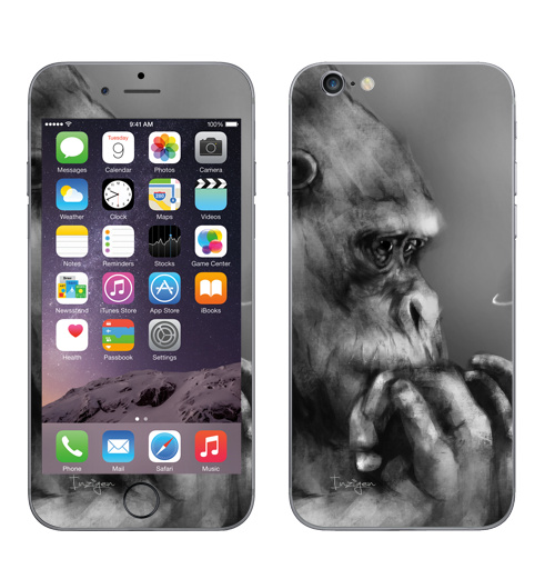 Наклейка на Телефон Apple iPhone 6, 6s Горилла,  купить в Москве – интернет-магазин Allskins, обезьяна, животные, космос