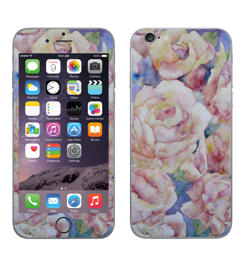 Наклейка на Телефон Apple iPhone 6, 6s Розы. декор три,  купить в Москве – интернет-магазин Allskins, акварель, плакат, цветы, нежно, розовый, пастельные, тона, красота