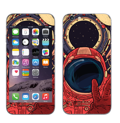 Наклейка на Телефон Apple iPhone 6, 6s Гиперпространство,  купить в Москве – интернет-магазин Allskins, космос, комиксы, красный, контурный, звезда, космический