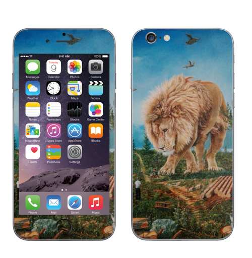 Наклейка на Телефон Apple iPhone 6, 6s Зависла в фотошопе,  купить в Москве – интернет-магазин Allskins, девушка, лев, черепахи, водоем, Архитектура, природа