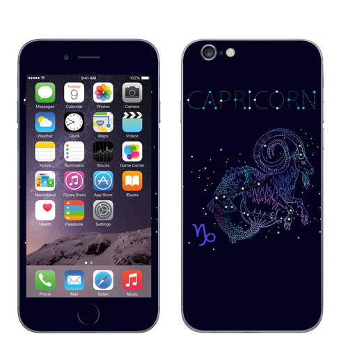 Наклейка на Телефон Apple iPhone 6, 6s Созвездие козерога,  купить в Москве – интернет-магазин Allskins, небо, звезда, день_рождения, зодиак, татуировки, овцы, созвездие, космос, гороскоп