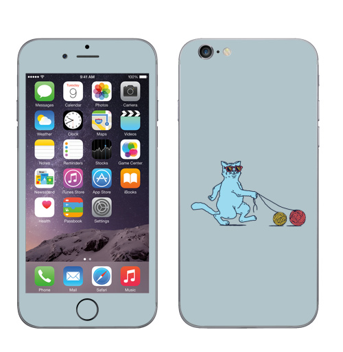 Наклейка на Телефон Apple iPhone 6, 6s Кот на прогулке,  купить в Москве – интернет-магазин Allskins, кошка, собаки, клубок
