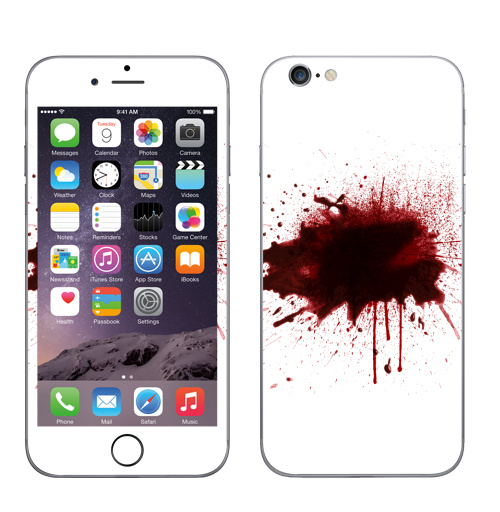 Наклейка на Телефон Apple iPhone 6, 6s Я  в  порядке,  купить в Москве – интернет-магазин Allskins, порядок, кровь, выстрелы, брызги, красный, надписи