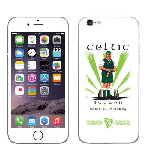 Наклейка на Телефон Apple iPhone 6, 6s Кельтский алкаш,  купить в Москве – интернет-магазин Allskins, кельт, Кельты, кельтский, Ирландия, спорт, регби, алкоголь