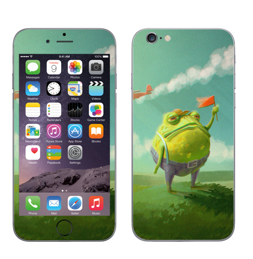 Наклейка на Телефон Apple iPhone 6, 6s Мистер Жаба,  купить в Москве – интернет-магазин Allskins, милые животные, небо, цвет, детские, лягушка