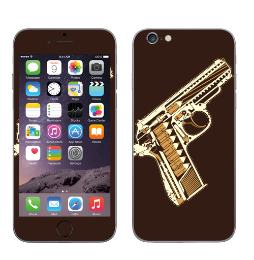 Наклейка на Телефон Apple iPhone 6, 6s Gun,  купить в Москве – интернет-магазин Allskins, мужик, военные, оружие, карандаш, 300 Лучших работ