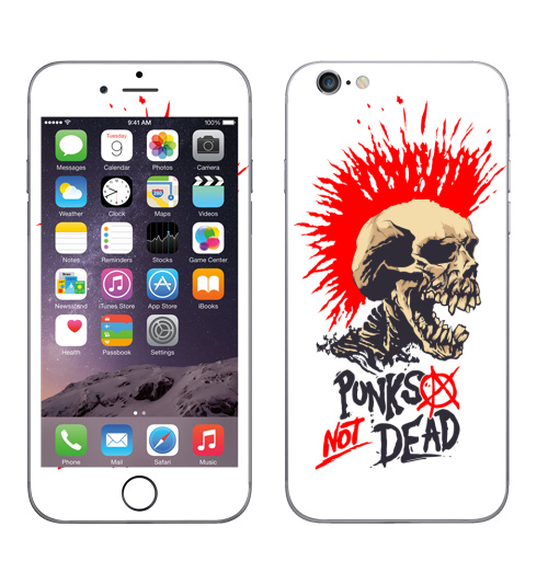 Наклейка на Телефон Apple iPhone 6, 6s Punk not dead,  купить в Москве – интернет-магазин Allskins, панк, punknotdead, rock, череп