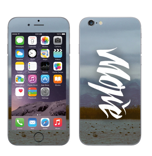 Наклейка на Телефон Apple iPhone 6, 6s Море леттеринг,  купить в Москве – интернет-магазин Allskins, черно-белое, леттериннг, надписи, морская, каллиграфия