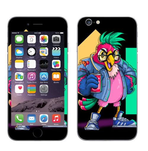 Наклейка на Телефон Apple iPhone 6, 6s Попугай Кешью,  купить в Москве – интернет-магазин Allskins, милые животные, персонажи, птицы, кеды, хулиган, мультфильмы