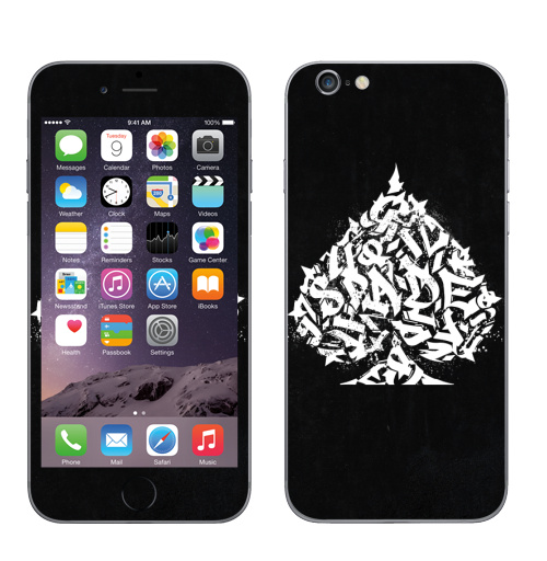 Наклейка на Телефон Apple iPhone 6, 6s Spade,  купить в Москве – интернет-магазин Allskins, черно-белое, граффити, черное и белое