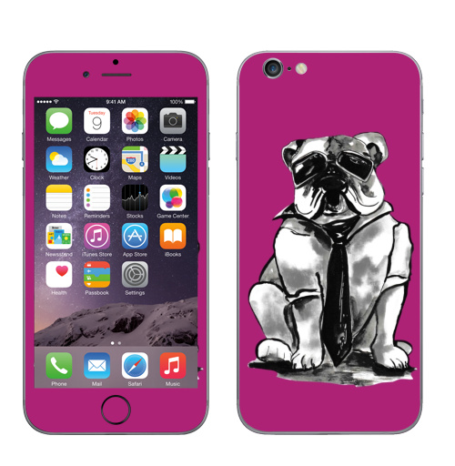 Наклейка на Телефон Apple iPhone 6, 6s Гроза района,  купить в Москве – интернет-магазин Allskins, собаки, персонажи, графика, розовый, прикол, круто