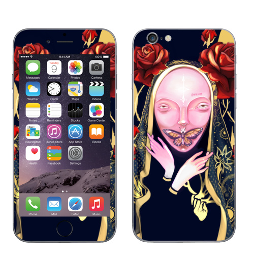 Наклейка на Телефон Apple iPhone 6, 6s Инсомния,  купить в Москве – интернет-магазин Allskins, красота, современное, демоны, кукла, ба, бабачка, розы, руки, накидка, человек