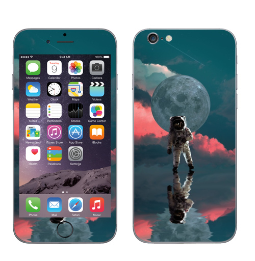Наклейка на Телефон Apple iPhone 6, 6s Я один,  купить в Москве – интернет-магазин Allskins, космос, космонавтика, одиночество, луна, небо