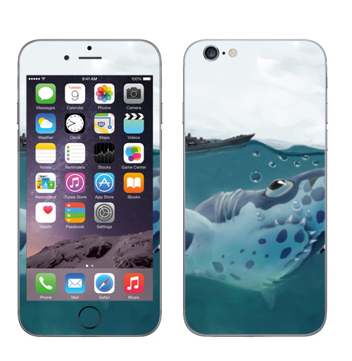 Наклейка на Телефон Apple iPhone 6, 6s Акулазаврище,  купить в Москве – интернет-магазин Allskins, акула, опасность, опасная, рыба, гигант, динозавры, подводная, существо, монстры, забавная, смешные, детские, казуальная, рисунки, лупоглазая, корабль, военные