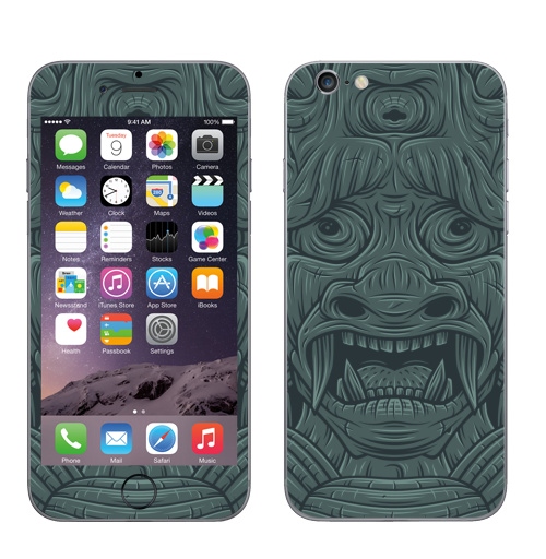 Наклейка на Телефон Apple iPhone 6, 6s СТРАДАЛЕЦ,  купить в Москве – интернет-магазин Allskins, мистика, персонажи, маска, демоны, Япония, японская, Мифы, сказки, лицо, монстры, статуя, классика