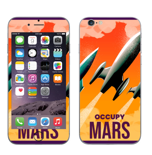 Наклейка на Телефон Apple iPhone 6, 6s Оккупируй марс,  купить в Москве – интернет-магазин Allskins, мотивация, Марс, космос, земля, путешествия, захват