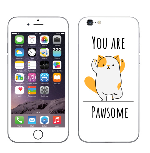 Наклейка на Телефон Apple iPhone 6, 6s Ты лапочка,  купить в Москве – интернет-магазин Allskins, поп-арт, котята, йога, прикол, мило, любовь, мотивация
