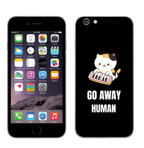 Наклейка на Телефон Apple iPhone 6, 6s Уходи человечишко,  купить в Москве – интернет-магазин Allskins, цинизм, котята, прикол, человек, мило, любовь, улыбка, животные
