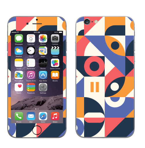 Наклейка на Телефон Apple iPhone 6, 6s Абстрактный геометрический паттерн три,  купить в Москве – интернет-магазин Allskins, поп-арт, паттерн, геометрический, яркий, правильный, цветнойпринт, розовый, интересный
