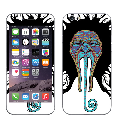Наклейка на Телефон Apple iPhone 6, 6s Варган,  купить в Москве – интернет-магазин Allskins, черный, музыка, флюро, психоделика, голубой, 300 Лучших работ