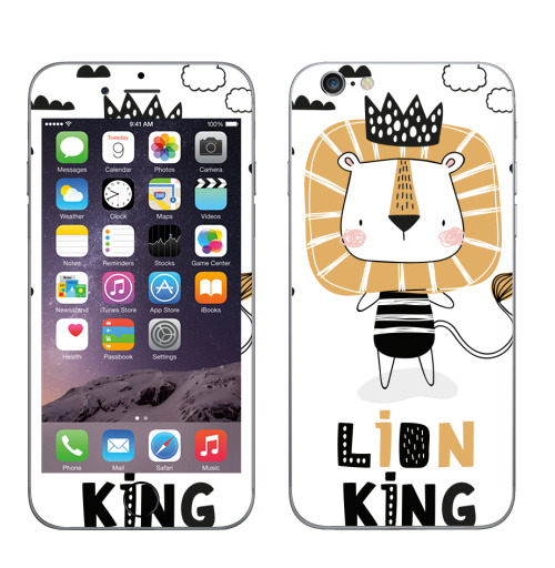 Наклейка на Телефон Apple iPhone 6, 6s Король Лев - Принтериум,  купить в Москве – интернет-магазин Allskins, лев, король, мультфильмы, детские, мило, корона, джунглей, safari, lion