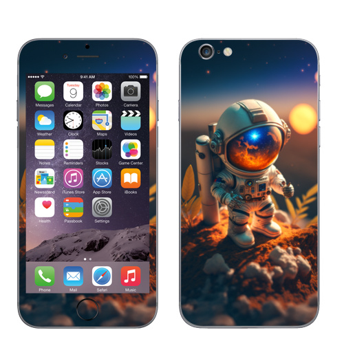 Наклейка на Телефон Apple iPhone 6, 6s Уильям Вон фотореалистичная фотография астронавта,  купить в Москве – интернет-магазин Allskins, классика, иллюстрацияпринт, астронавт, читатель