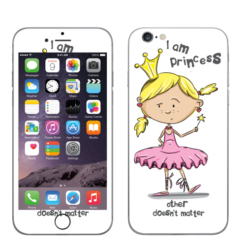 Наклейка на Телефон Apple iPhone 6, 6s I'm princess,  купить в Москве – интернет-магазин Allskins, продажи_надписи, 300 Лучших работ, надписи на английском, 8 марта, волнует, детские, принцесса, надписи