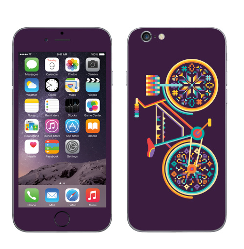 Наклейка на Телефон Apple iPhone 6, 6s Hippie Bike,  купить в Москве – интернет-магазин Allskins, велосипед, хиппи, женские