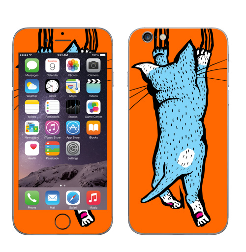 Наклейка на Телефон Apple iPhone 6, 6s Царапка,  купить в Москве – интернет-магазин Allskins, милые животные, женские, малыш, усы, кошка, животные