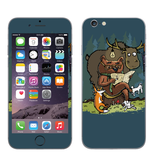 Наклейка на Телефон Apple iPhone 6, 6s Михалыч вернулся!,  купить в Москве – интернет-магазин Allskins, милые животные, медведь, лес, животные, прикол