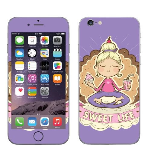Наклейка на Телефон Apple iPhone 6, 6s Sweet ,  купить в Москве – интернет-магазин Allskins, розовый, сладости, детские
