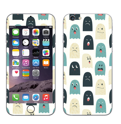 Наклейка на Телефон Apple iPhone 6, 6s Lovely monsters,  купить в Москве – интернет-магазин Allskins, монстры, графика, персонажи, хэллоуин, привидение