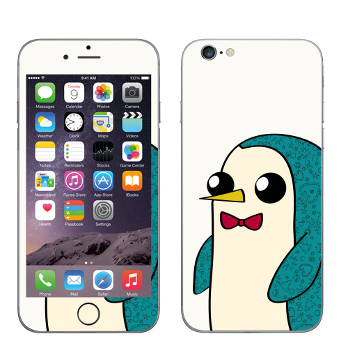 Наклейка на Телефон Apple iPhone 6, 6s Новогодний Гюнтер,  купить в Москве – интернет-магазин Allskins, новый год, мультфильмы, птицы, пингвин, персонажи, животные, милые животные
