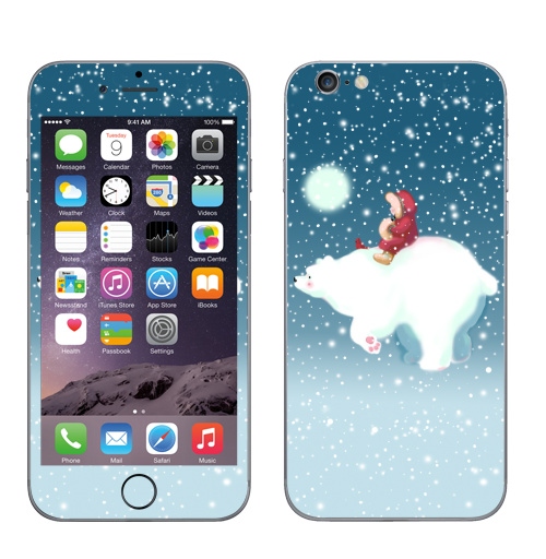 Наклейка на Телефон Apple iPhone 6, 6s Pretty wanderers,  купить в Москве – интернет-магазин Allskins, зима, мило, снег
