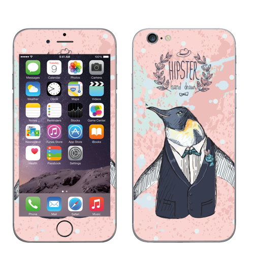 Наклейка на Телефон Apple iPhone 6, 6s Торжественный,  купить в Москве – интернет-магазин Allskins, животные, любовь, позитив, морская, персонажи, пингвин, птицы, хипстер, костюм
