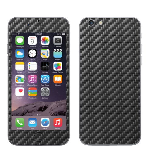 Наклейка на Телефон Apple iPhone 6, 6s Carbon Fiber Texture,  купить в Москве – интернет-магазин Allskins, крабон, текстура, 300 Лучших работ