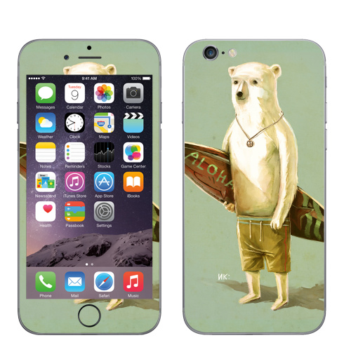 Наклейка на Телефон Apple iPhone 6, 6s Алоха,  купить в Москве – интернет-магазин Allskins, серфинг, медведь, лето, 300 Лучших работ