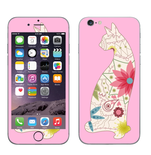 Наклейка на Телефон Apple iPhone 6, 6s Кошка в винтажных цветах,  купить в Москве – интернет-магазин Allskins, женственно, благородно, мода, ретро, винтаж, кошка, розовый