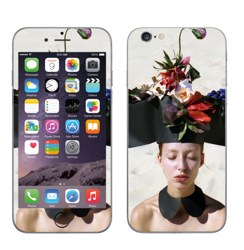 Наклейка на Телефон Apple iPhone 6, 6s Цветочница,  купить в Москве – интернет-магазин Allskins, фотография, отдых, девушка, красота, цветы, сюрреализм