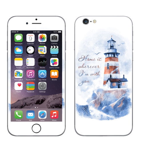 Наклейка на Телефон Apple iPhone 6, 6s Маяк,  купить в Москве – интернет-магазин Allskins, морская, надписи, природа, дом, маяк, надписи на английском, 300 Лучших работ