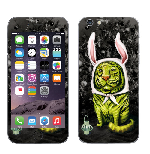 Наклейка на Телефон Apple iPhone 6, 6s Заинька,  купить в Москве – интернет-магазин Allskins, утренник, новый год, заяц, тигры, крутые животные