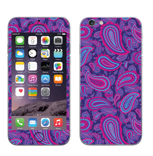 Наклейка на Телефон Apple iPhone 6, 6s Малиновые огурцы,  купить в Москве – интернет-магазин Allskins, узор, паттерн, огурцы, этно, розовый, фиолетовый