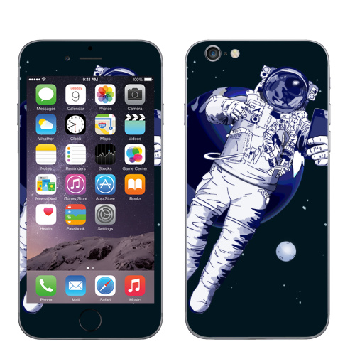 Наклейка на Телефон Apple iPhone 6, 6s Космическое селфи,  купить в Москве – интернет-магазин Allskins, космос, селфи