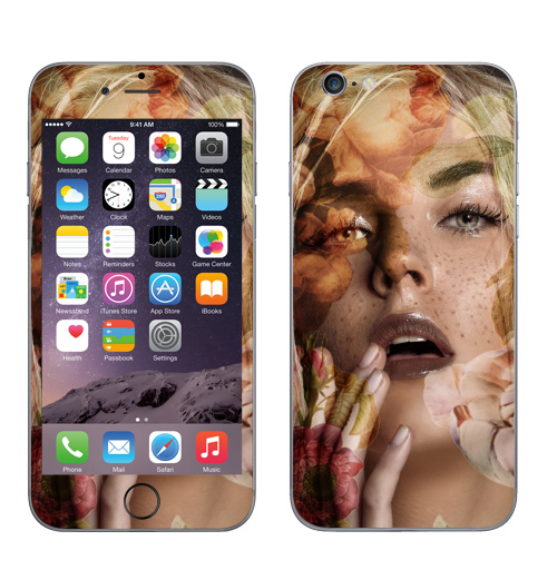 Наклейка на Телефон Apple iPhone 6, 6s Осенняя девушка,  купить в Москве – интернет-магазин Allskins, осень, девушка, фотография